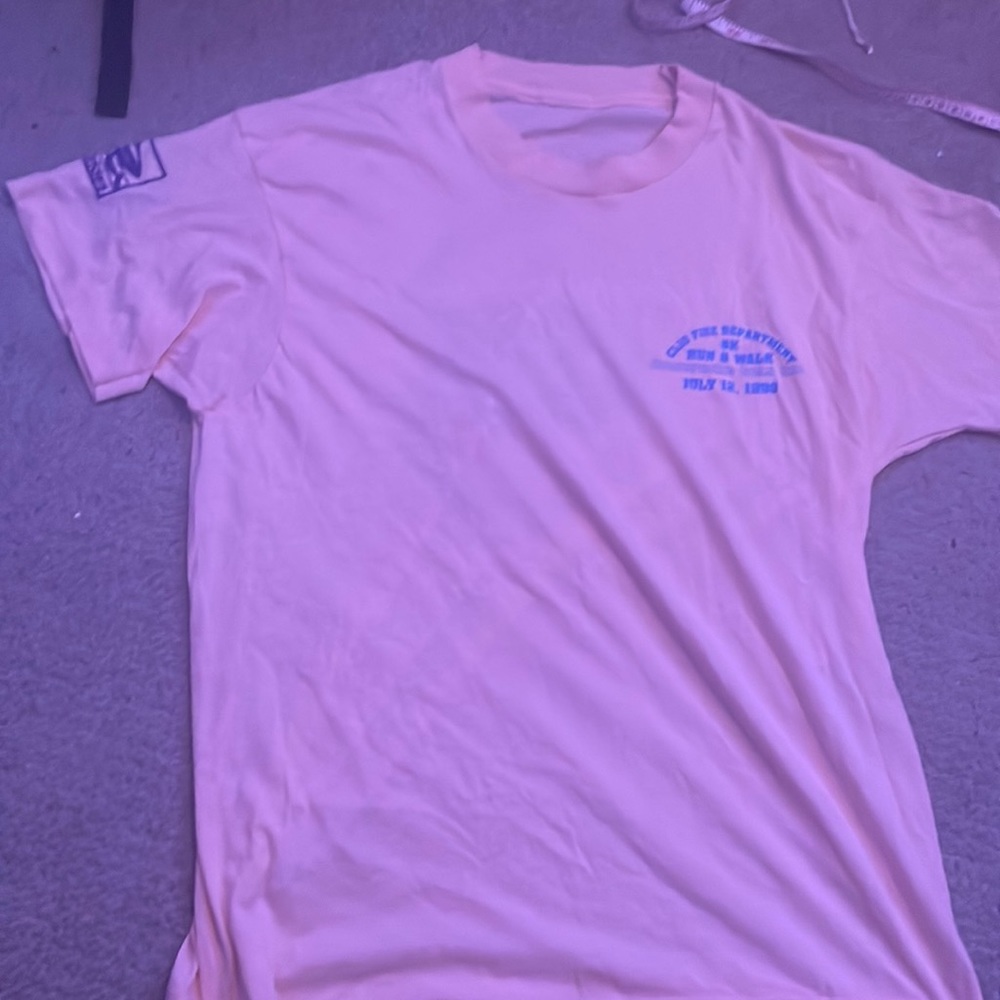 1990 vintage fire dept road race shirt, size medium single stitch